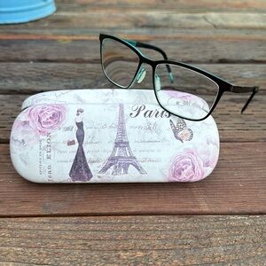 Courtney 674 Titanium reading glasses.